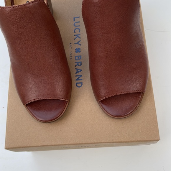 Lucky Brand Junai Leather Peep Toe Bootie - Picture 6 of 7